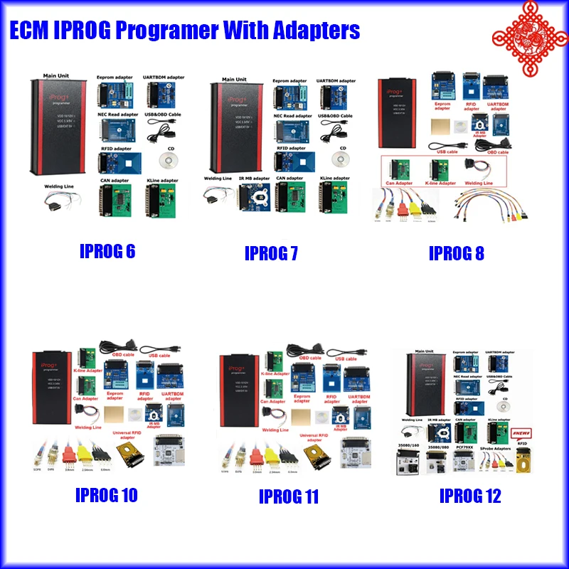 

Best Quality Iprog Pro V87 With Full Adapter Support IMMO + Airbag Reset Replace ECU Key Programmer Carprog/DigiDiagnostic Tool