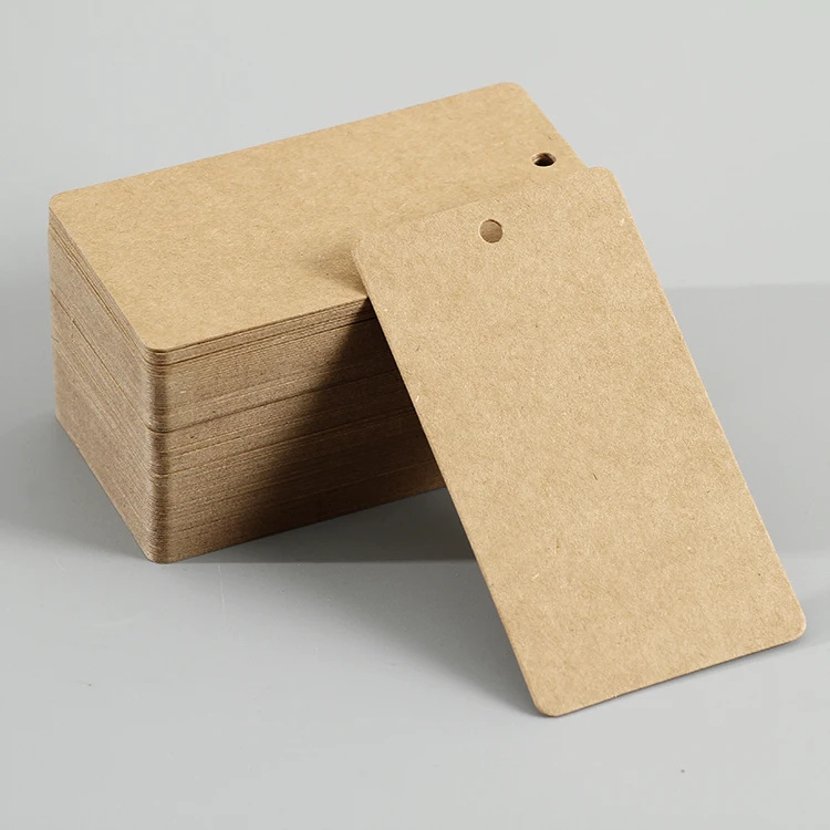 Пользовательские коричневые крафт-бумажные частные бирки для одежды подвесная