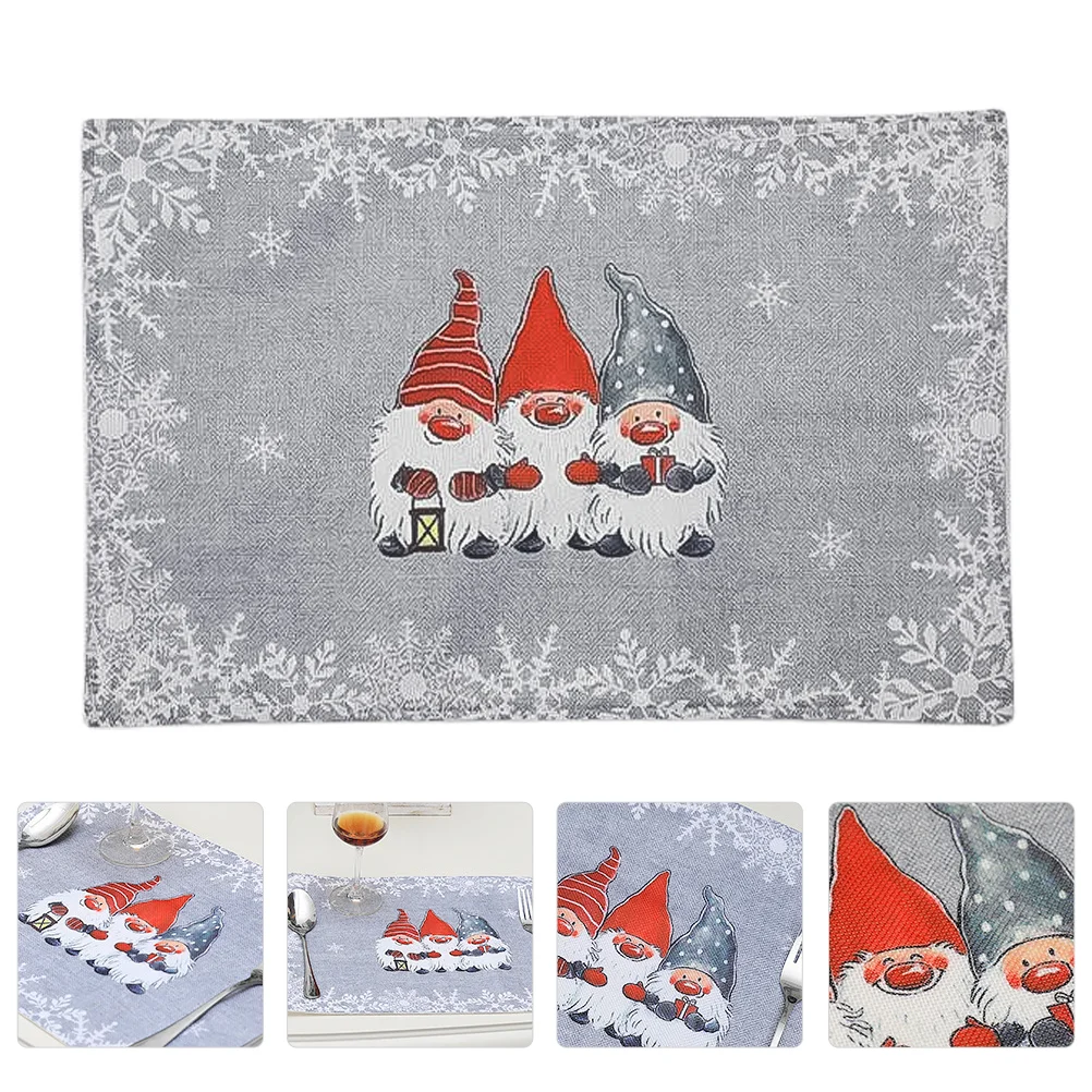 

Placemats Christmas Tablemats Supplies Household Dish Pads Protection Cloth Holiday Coasters Gnome Dinner Non Woven