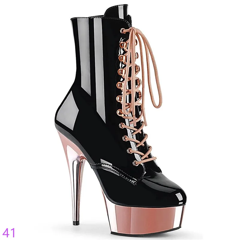 

New Fashion Sexy Knight Female 2023 High Heel Platform Ankle Boots for Women Autumn Winter Shoes 15cm Black Pole Dancing Boots