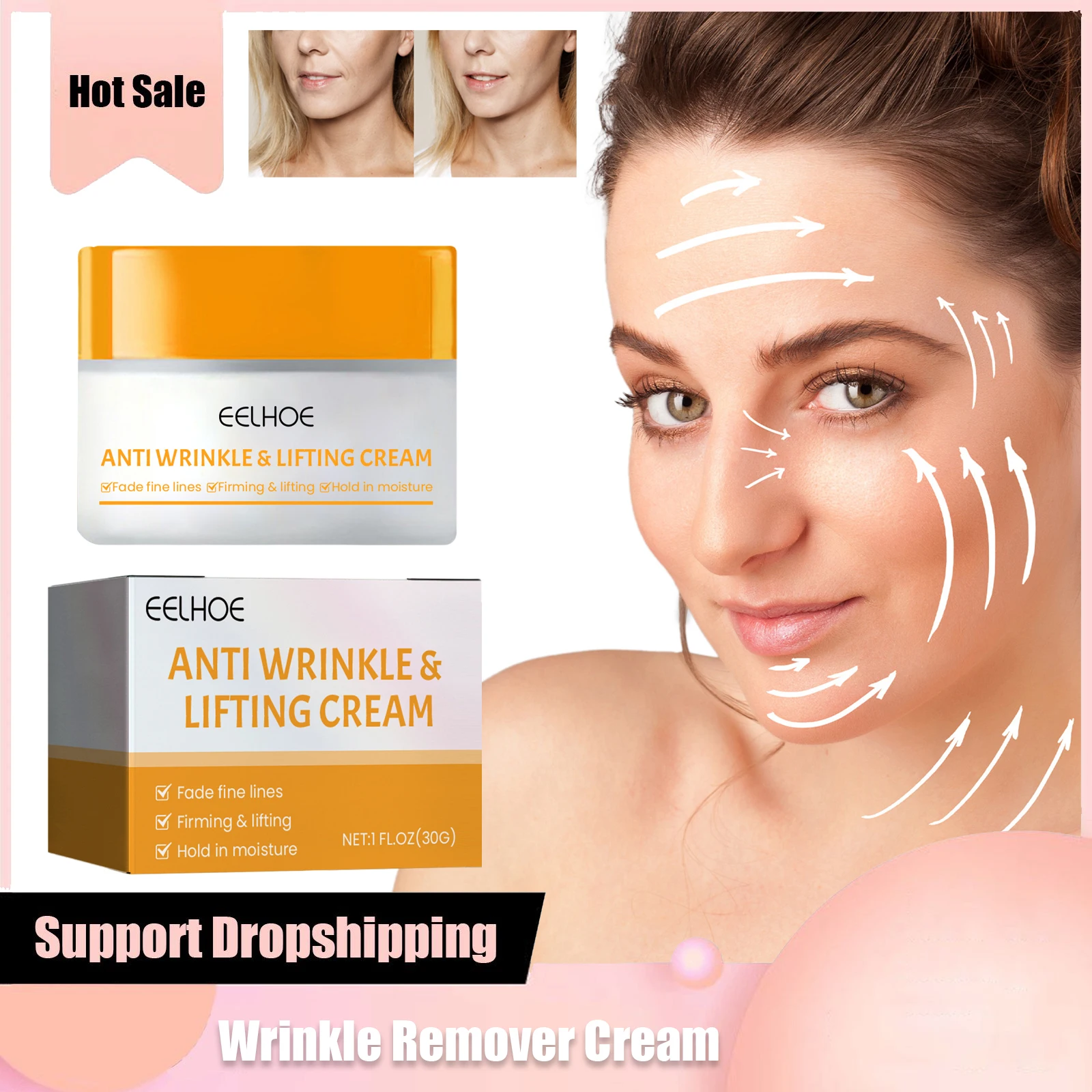 

Anti Wrinkle Whitening Cream Snail Mucin Moisturizer Anti Aging Facial Cream Fade Fine Lines Brighten Nourish Tender Skin Care