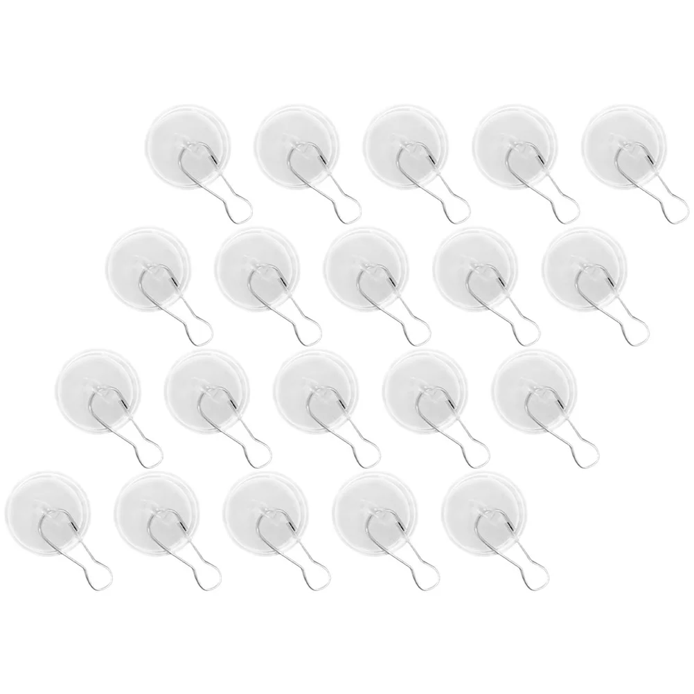 

20 Pcs Suction Cup Hooks Ceiling Wind Chime Hanger Concrete 3x3CM Stick Hanging Bookcase Wall Anchor Plastic Outdoor Adhesive