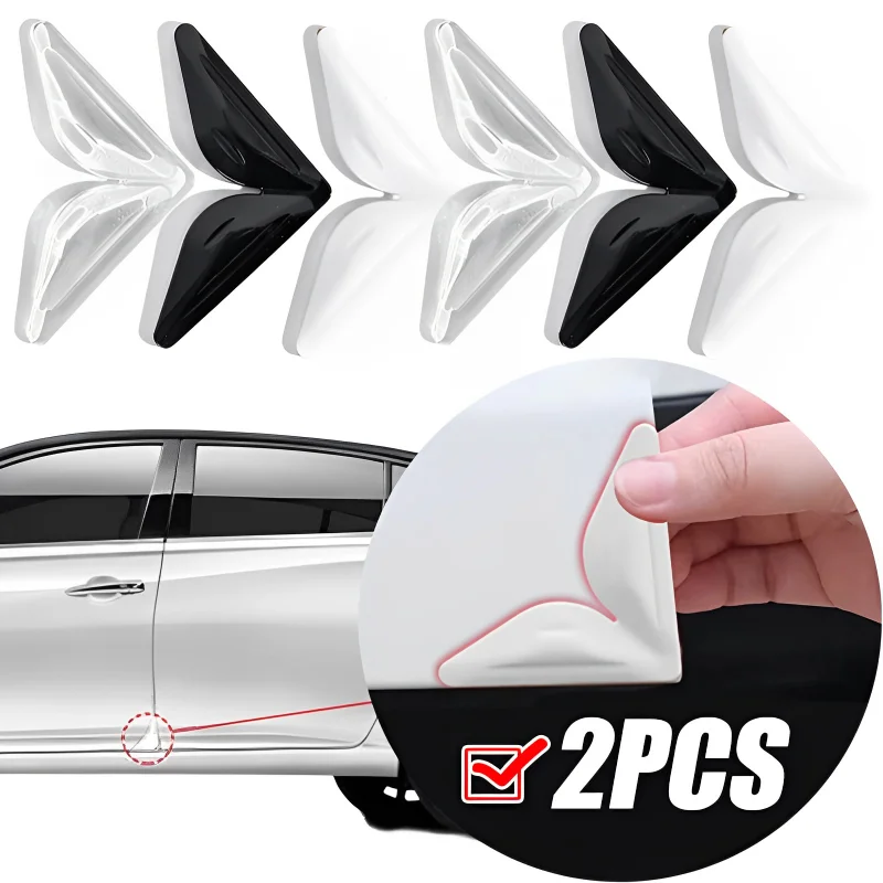 

2pcs Car Door Corner Bumper Sticker Cars Doors Invisible Anti-scratch Adhesive Sticker Transparent Silicone Auto Door Sticker