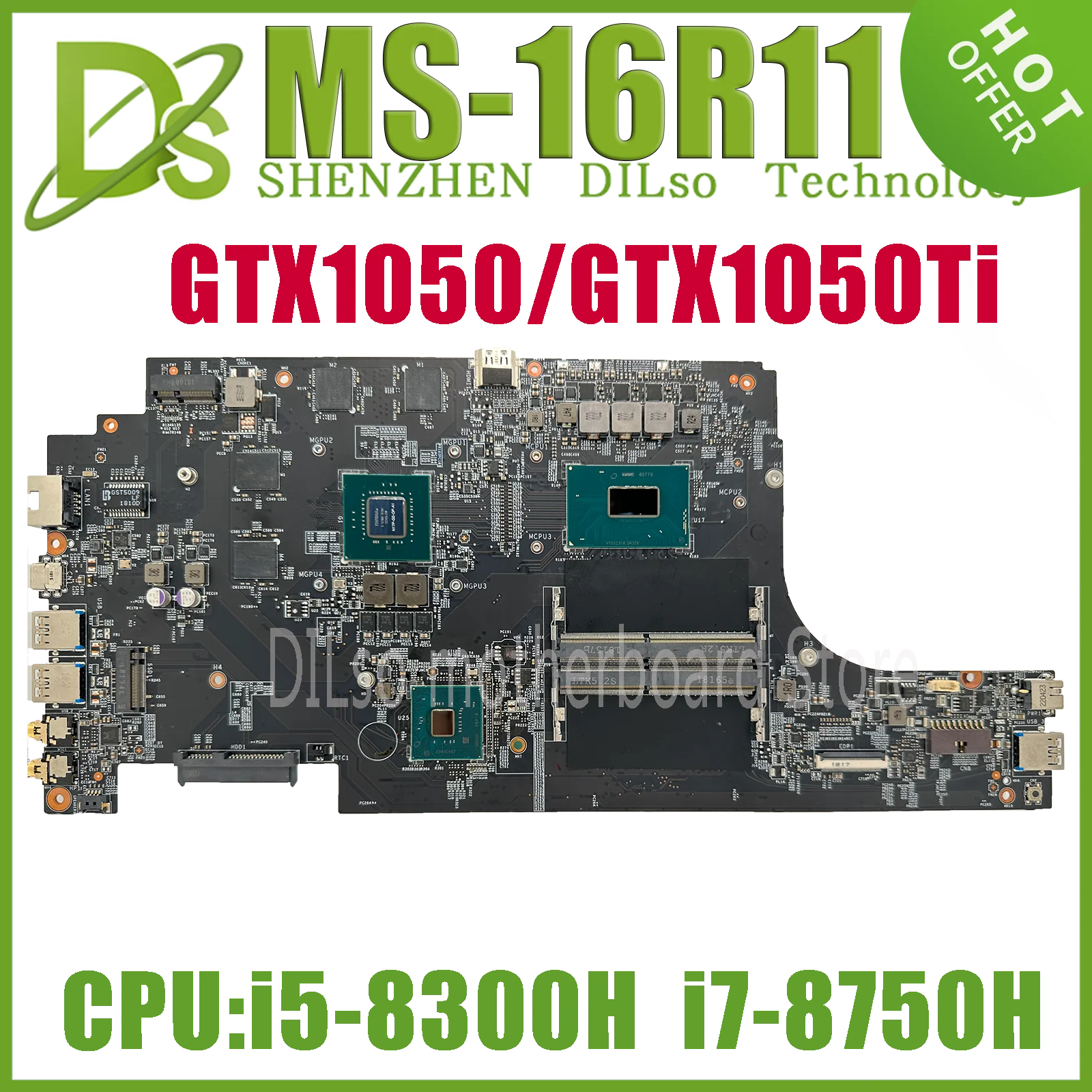 

KEFU MS-16R11 Mainboard For MSI GF63 8RD 8RC MS-16R1 Laptop Motherboard i5-8300H i5-9300H i7-8750H CPU GTX1050 GTX1050Ti/2G/4G