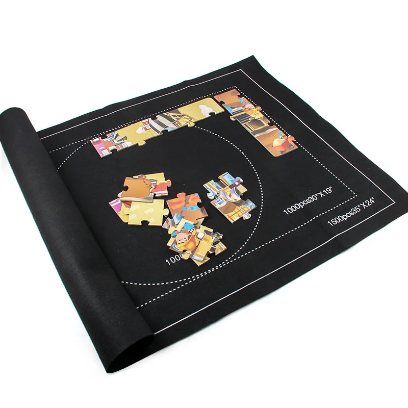

Felt Puzzle Mat 1000-1500 Pieces Puzzle Storage Blanket Rollable Puzzle Mat Portable Puzzle Blanket