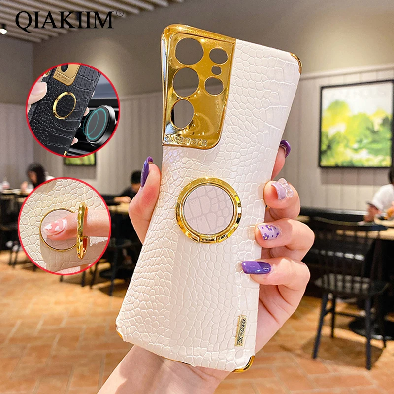 Чехол с крокодиловым покрытием для Samsung Galaxy Note 20 Ultra S20 FE S10 S21 Plus | Мобильные