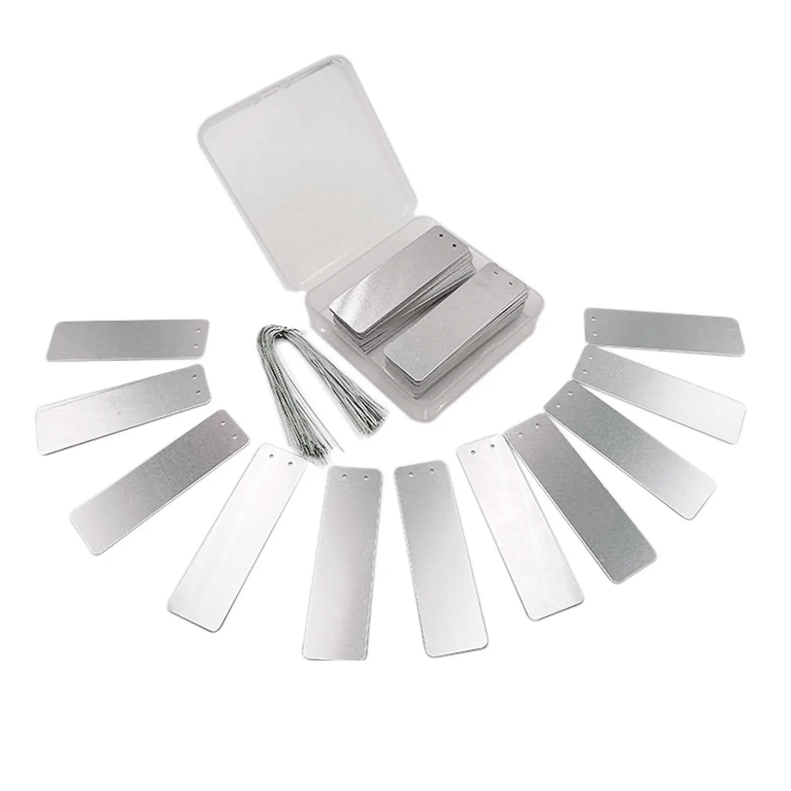 

100Pcs Aluminum Plant Label Double-Sided Written Labels Tray Mark with Metal Wire for Home Gardening Yard