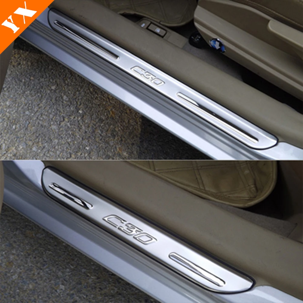 Stainless Garnish For GWM Great Wall C30 Voleex 2011-2013 Car Door Sill Scuff Plate Welcome Pedal Protection Trim Accessories