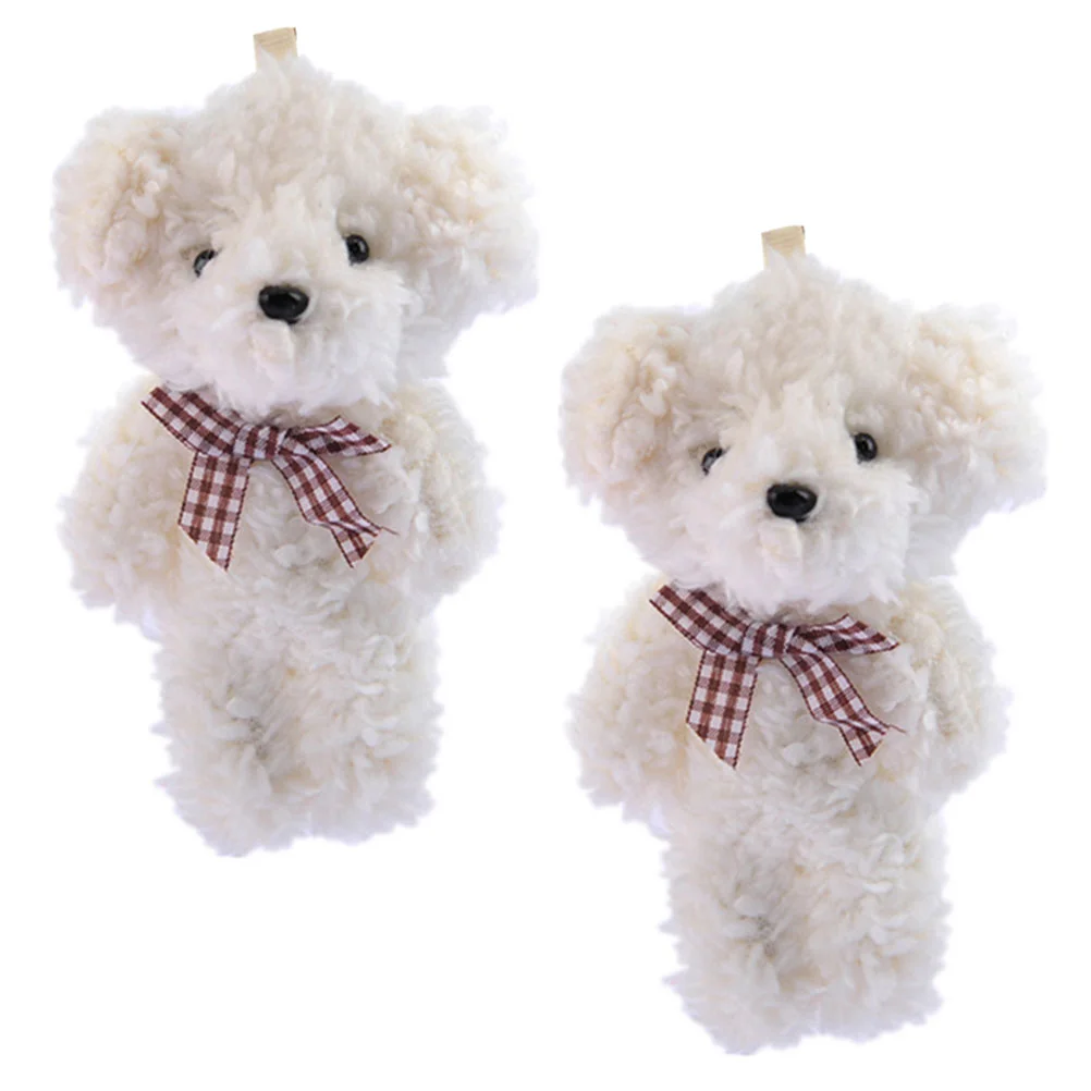 

2pcs Mini Plush Dog Doll Key Chain Pendants Plush Dog Pendants Home Decor
