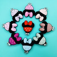 4747mm cartoon silicone clips baby teething pacifier chains necklace accessories components anti drop clip kawaii silicone gift