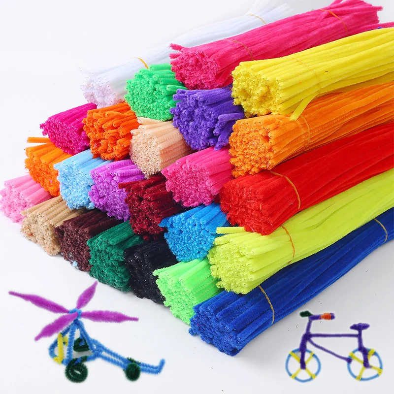 

Twist stick wool root wool top DIY Educational Toys kindergarten handmade materials polyester monochrome velvet strip