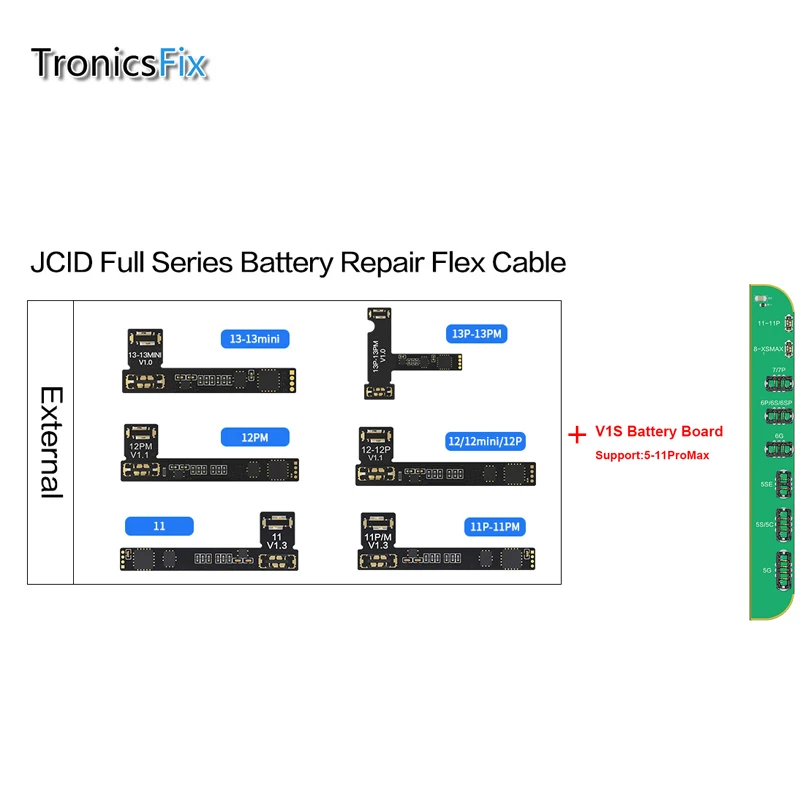 

JCID JC V1S Battery Repair Board Flex Cable for IPhone 11/12/13ProMax 13mini Battery Data Read&Write Remove Error Health Warning