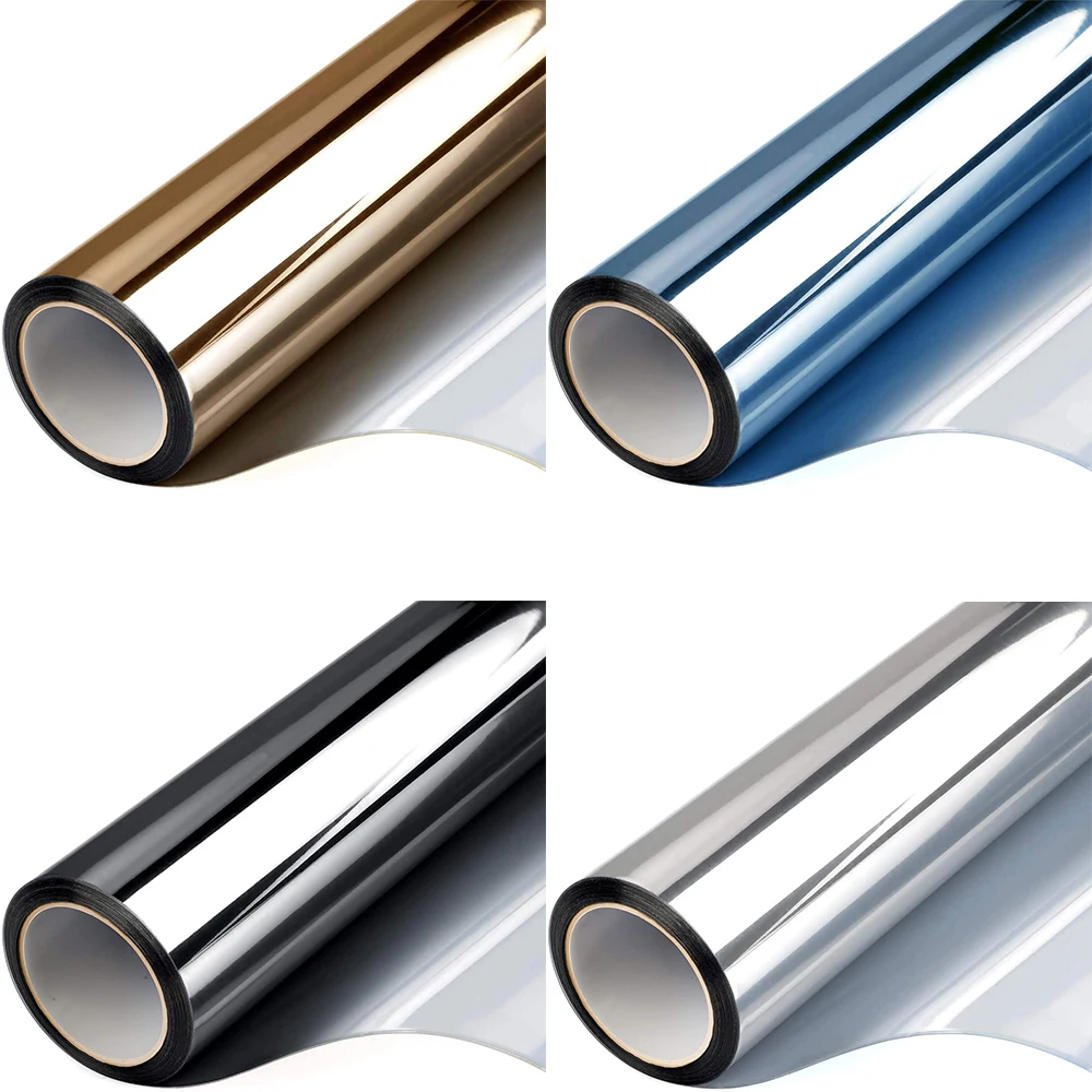 

Multi-size One Way Window Film Privacy Reflective Film Sun Blocking Window Tint UV Vinyl Window Stickers Self-Adhesive for Home
