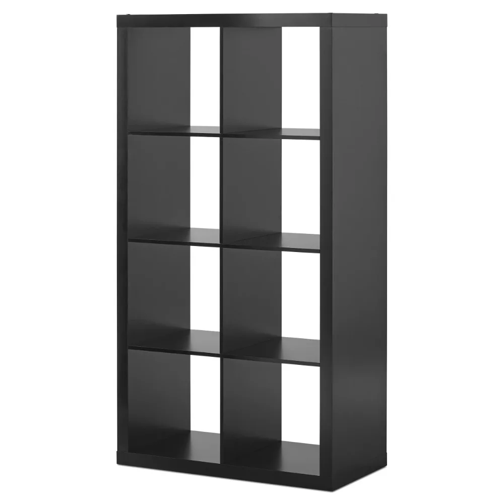 8-органайзер для хранения в виде Куба Твердый Черный твердый ящик для хранения кубиков, открытая задняя часть для вертикального или горизонтального использования