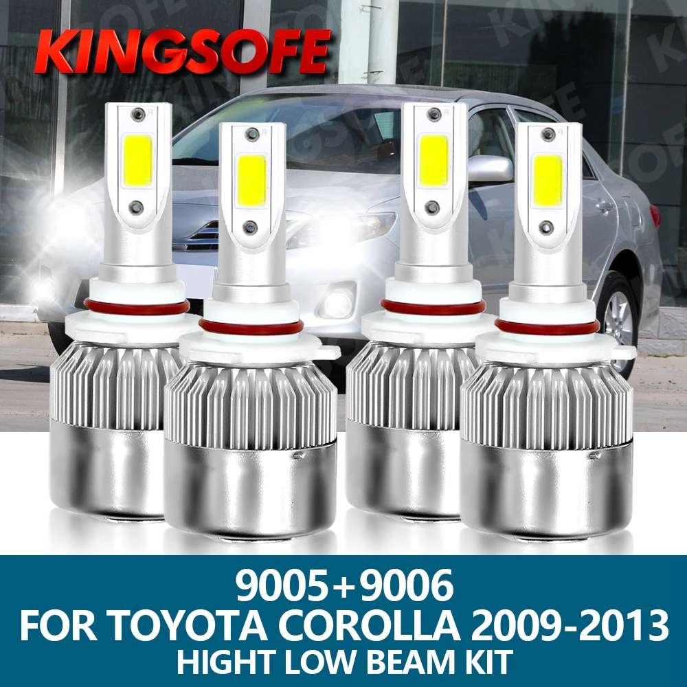 

KINGSOFE 32000LM 4Pcs LED Headlight 9006 HB4 Car Light 9005 HB3 120W 6000K COB Chip For Corolla Toyota 2009 2010 2011 2012 2013