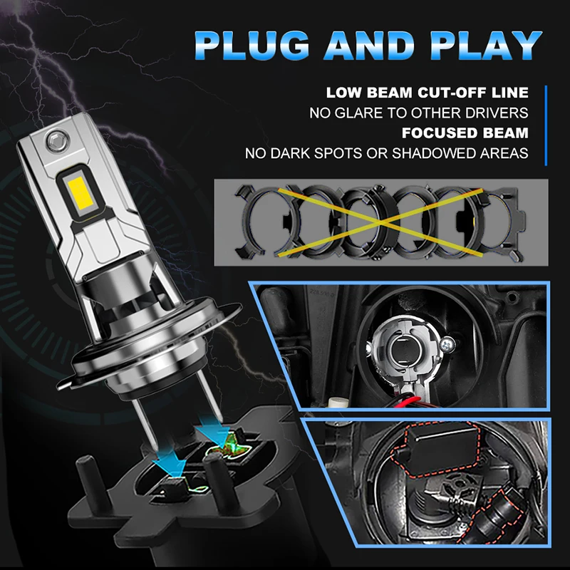 Dualvision H7 Светодиодные Автомобильные Фары Беспроводные Турбо-галогенные Белые 6000K