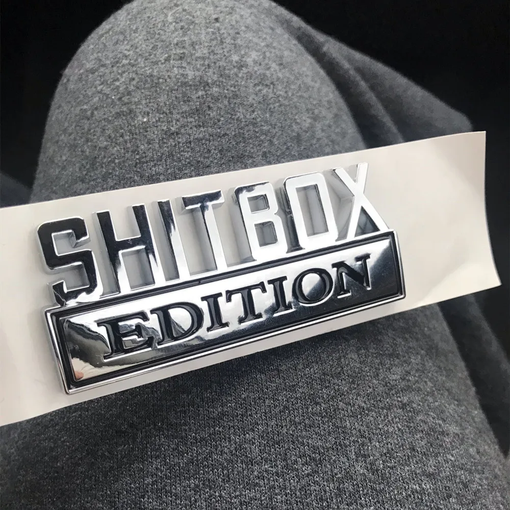 

3 цвета 1 шт. 3D эмблема ABS SHITBOX EDITION значок автомобиля хвост боковая наклейка аксессуары