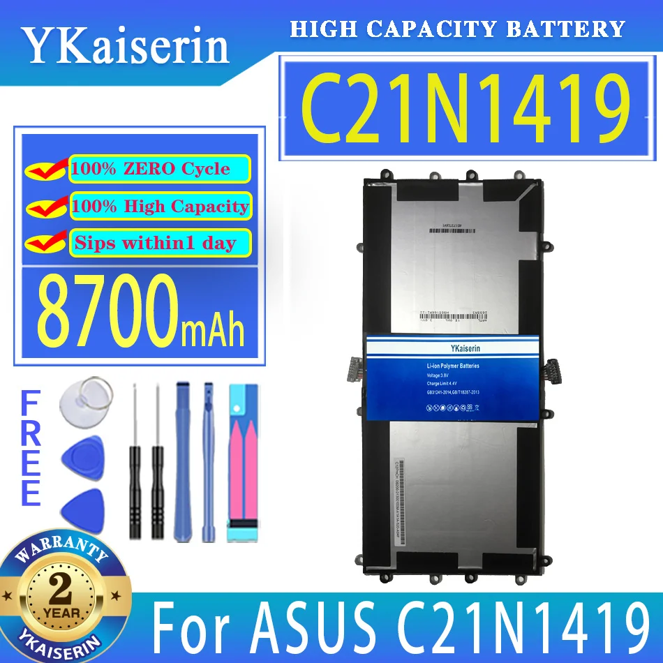 

YKaiserin 8700mAh Replacement Battery For ASUS C21N1419 Laptop Batteries
