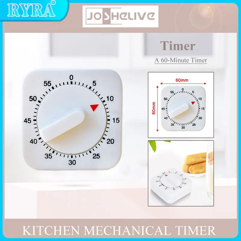 

Кухонный таймер на 60 минут, будильник с обратным отсчетом, магнитный механический таймер для приготовления еды на кухне