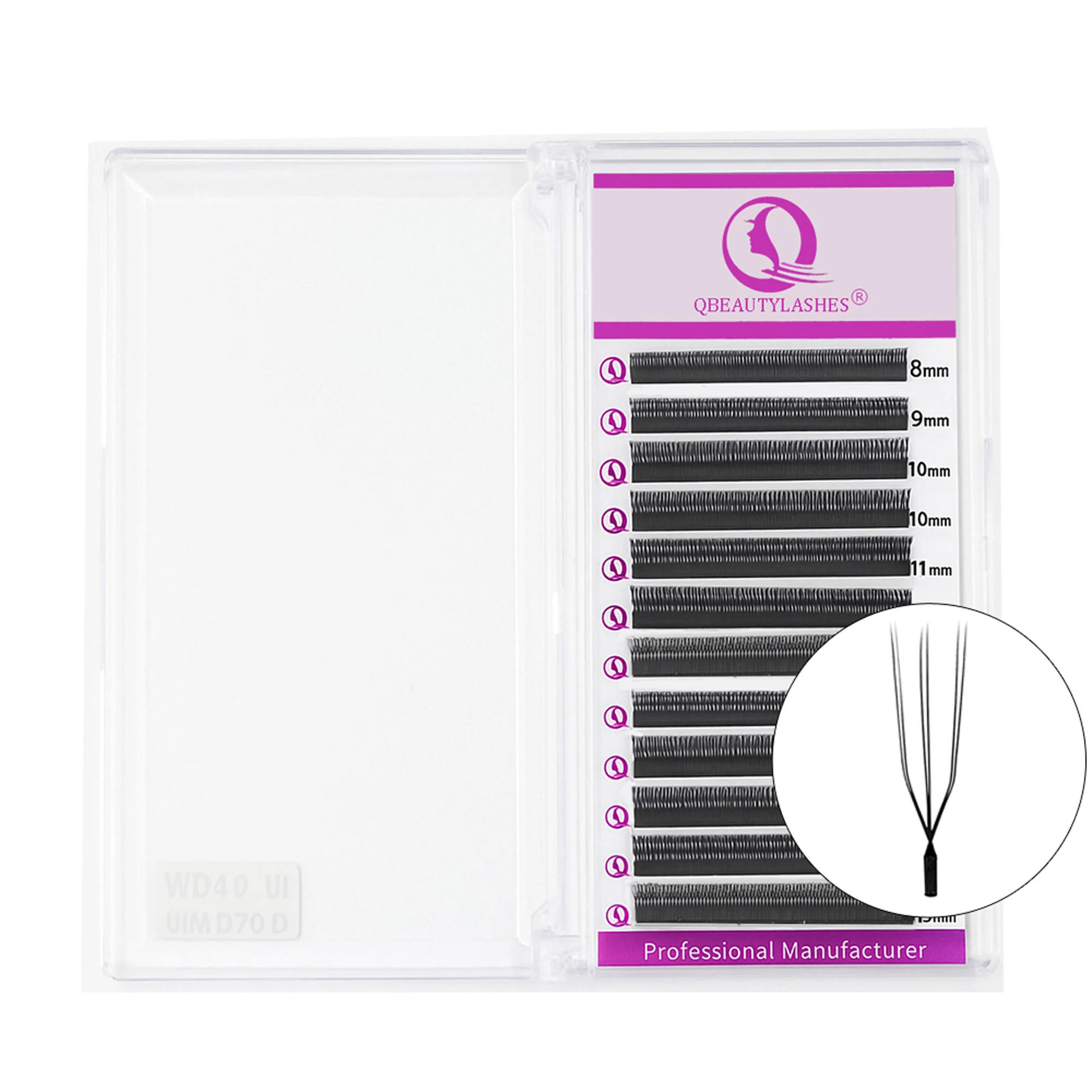 Фото Qbeautylash Cílios 3D 6D W U-образные наращивание ресниц Двойные 3D готовые вееры Объемные ресницы Натуральные норковые накладные ресницы №3