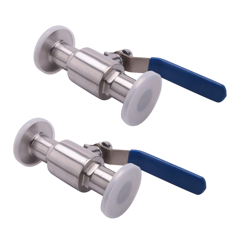 

2X 1Inch 25Mm 304 Stainless Steel Sanitary Ball Valve 1.5 Inch Tri Clamp Ferrule Type For Homebrew Diary Product