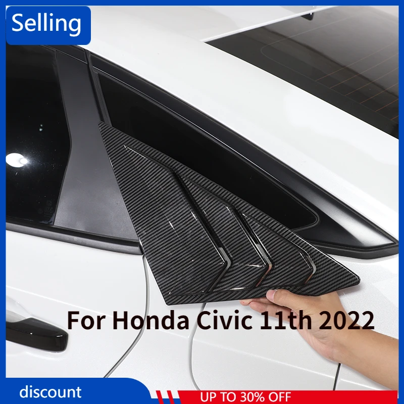 

3 Style For Honda Civic 11th 2022 Car styling ABS Car Window Rear Triangle Small Window Decoration Stickers Car Accessories