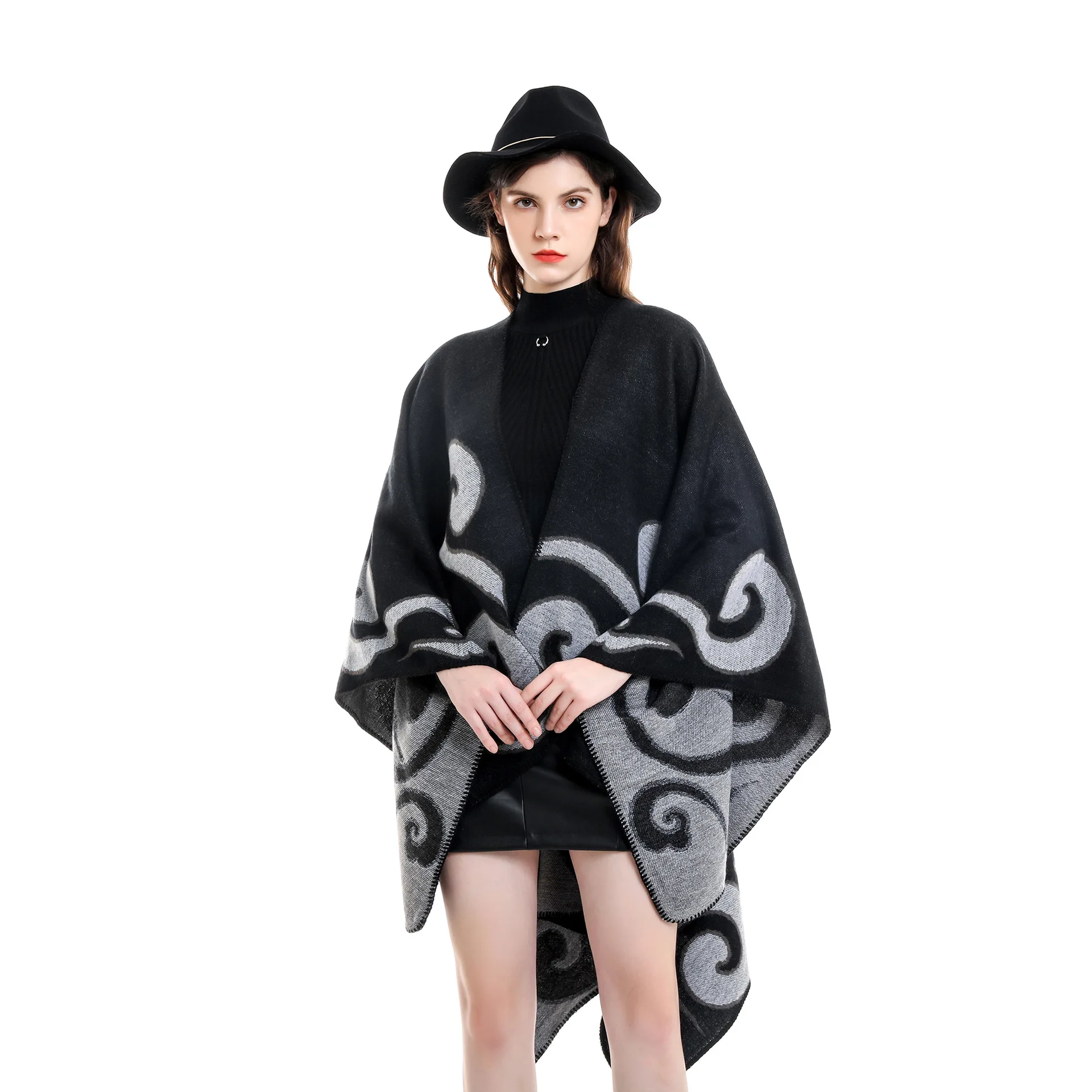 WeHello-богемный винтажный осенне-зимний шарф с благоприятным облачным узором