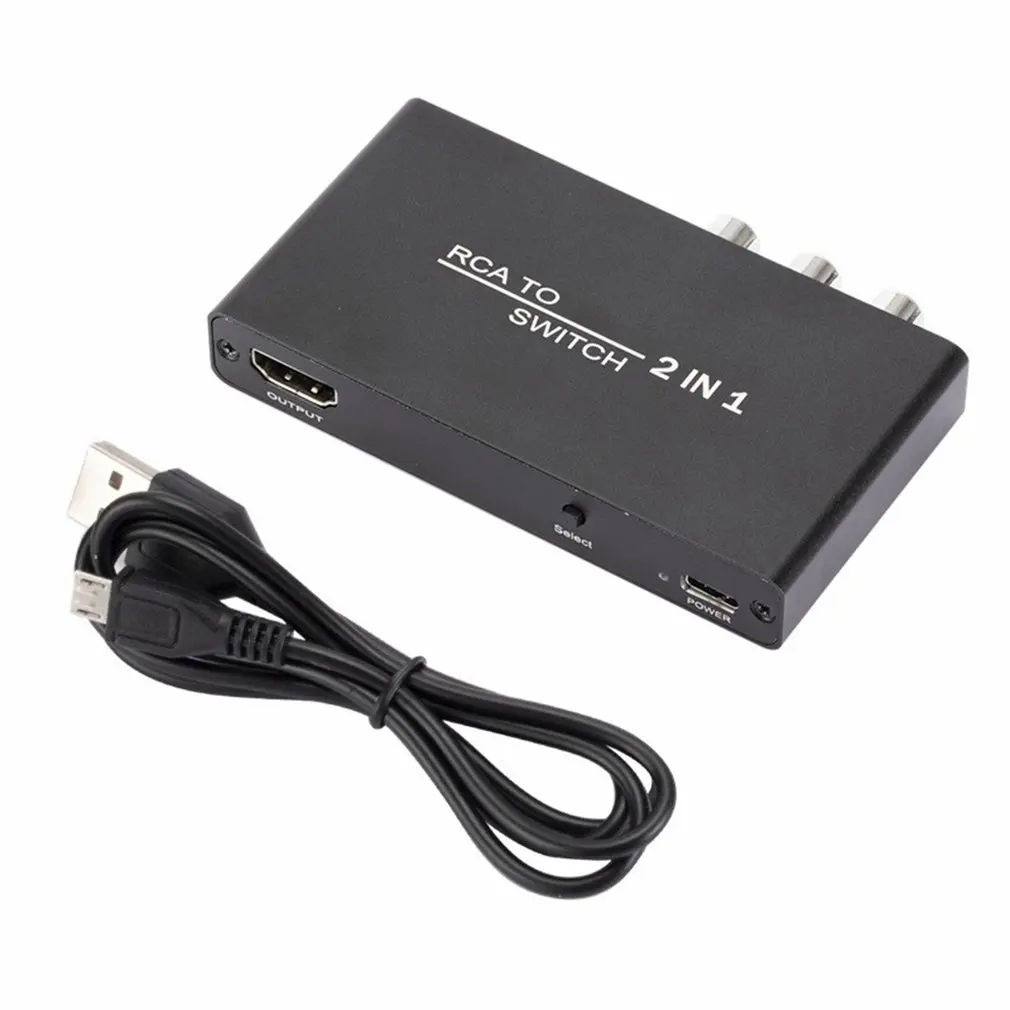 

Converter RCA HDMI-compatible To HDMI-compatible Converter Three-in And One-out Switch AV Converter 2 In And 1 Out