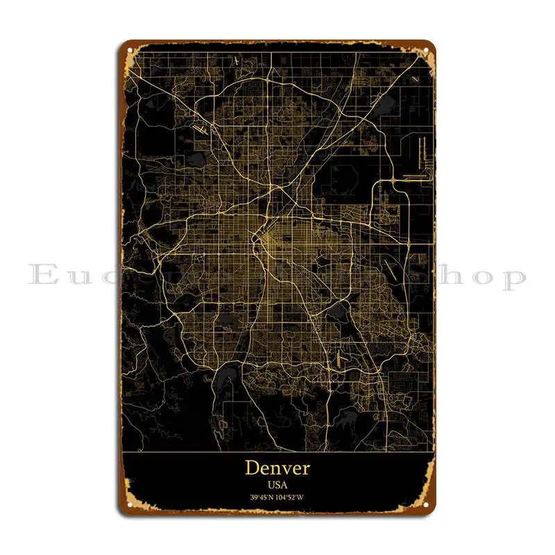 

Металлический плакат Денвер США, Клубная печать, декор для стен, кинотеатр, жестяной плакат