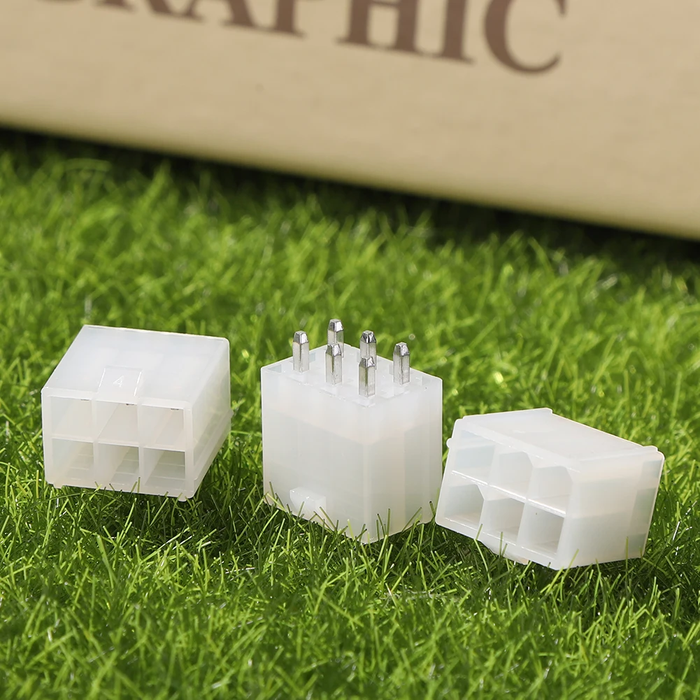 

10pcs 6 Pin Power Connector Replacement Power Supply Male Header Accessories for BTC Mining Male Header