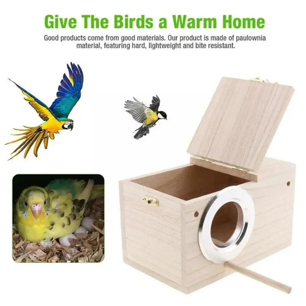 

Pet Bird House Parakeet Nest Box Bird House Budgie Wood Breeding Box For Lovebirds Parrotlets Mating Box Z6Z1