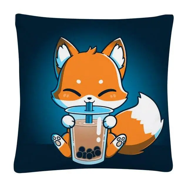 Наволочка с мультяшным рисунком Little Fox персиковая кожа декоративная наволочка