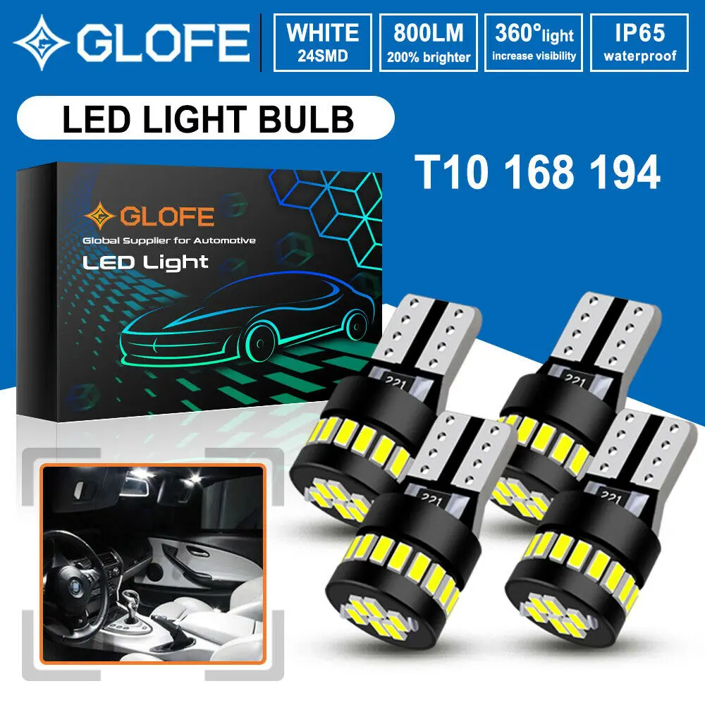 

4X Canbus T10 194 2825 Map Courtesy Marker Parking Led Light Bulb For Mercedes