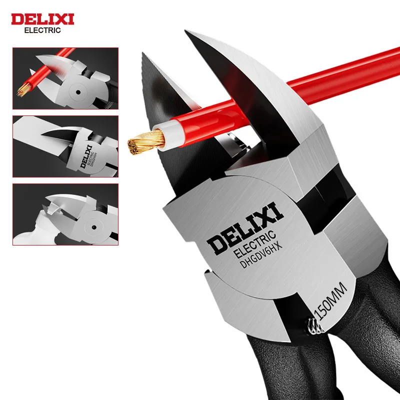 Фото Тонкогубцы DELIXI, электронные плоскогубцы, промышленные ножницы, диагональные плоскогубцы, для резки металла и пластика №3