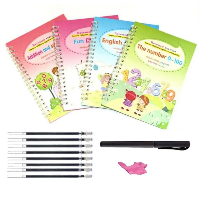 

Grooved Handwriting Practice 4 Reusable Practice Copybooks For Kids Early Educational Copybook For Kids Practice Copybook Set