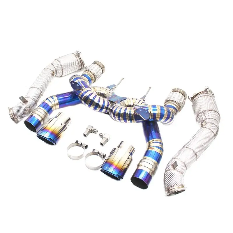 

CEES Titanium Alloy Exhaust System Performance Catback Downpipe for McLaren 720SHigh flow catted Downpipe upgradeValve Muffler