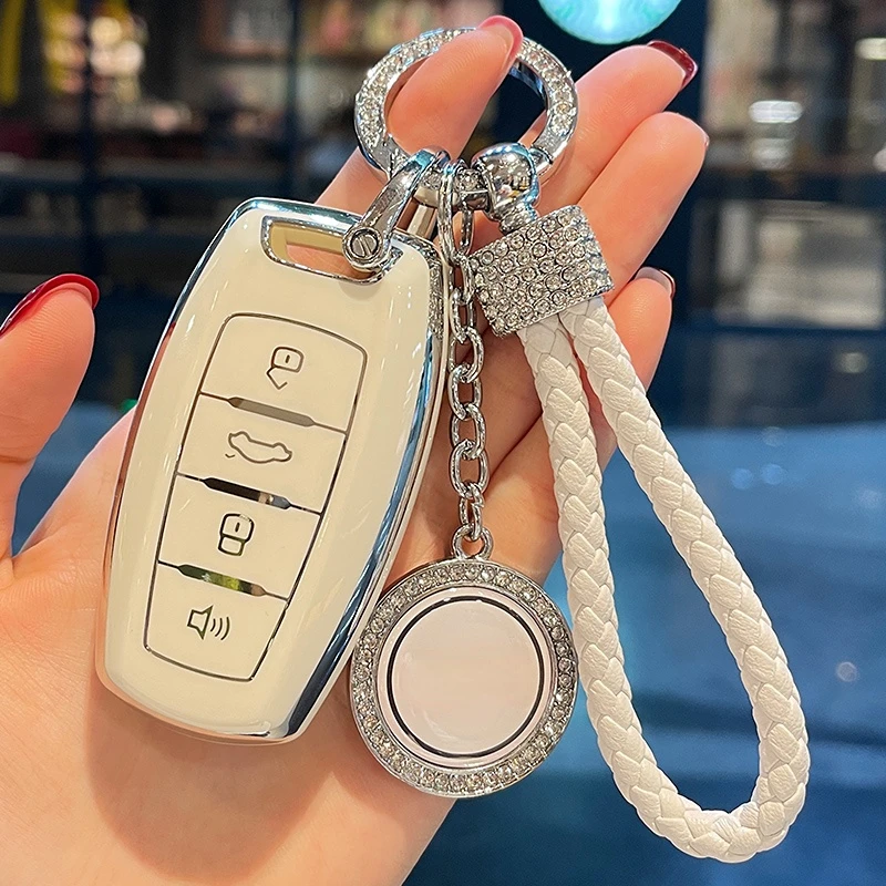 

Leather Rope Metal Ring Car Key Case Cover for Haval Jolion H2S H4 H7 H9 H6 H6 Coupe H6S F5 F7 F7X M6 H8 Dargo H2 Great Wall