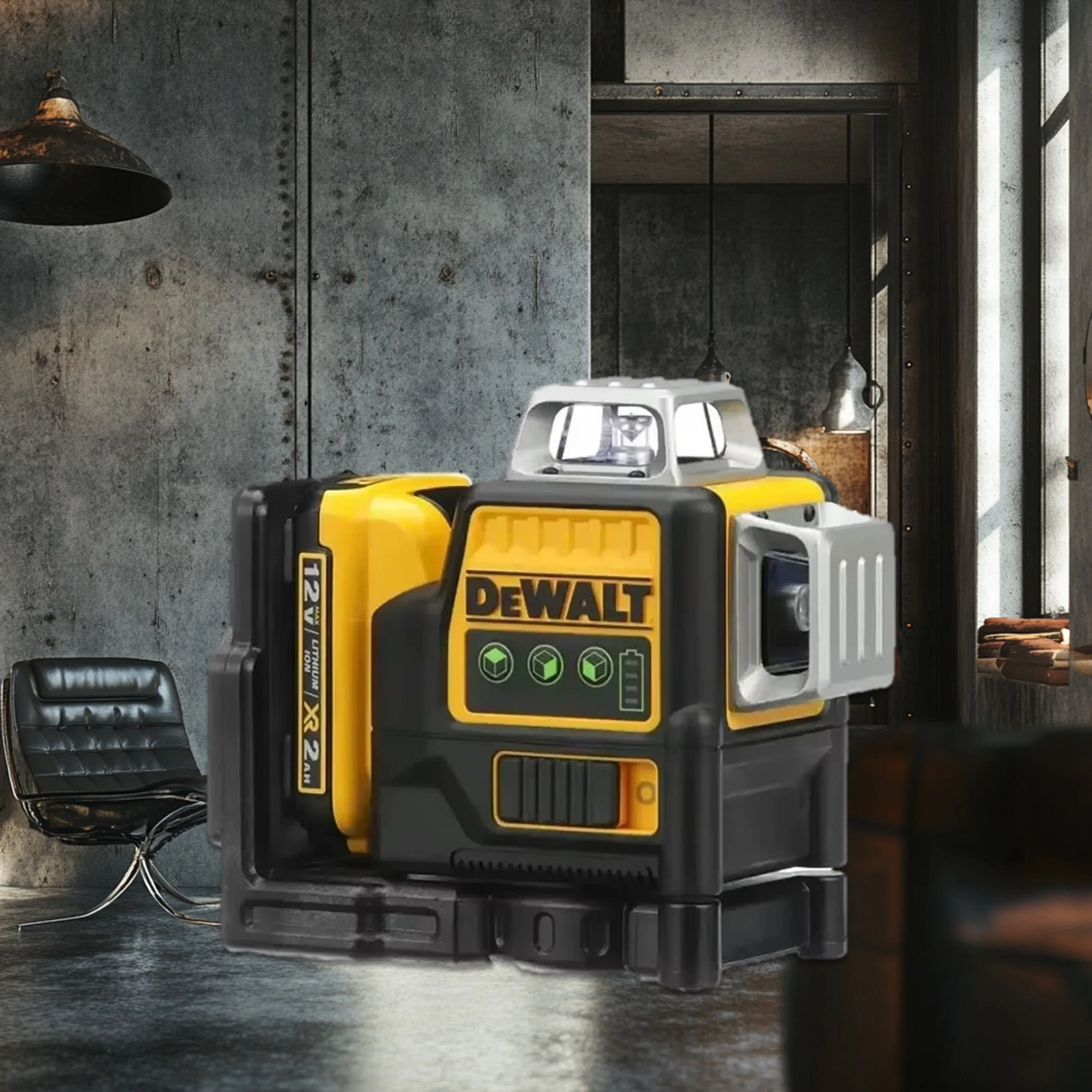 Фото Dewalt DW089LG 3 стороны * 360 градусов Вертикальная литиевая батарея 12 В 12 линий лазерный уровень Горизонтальный измеритель уровня зеленого света для улицы №4