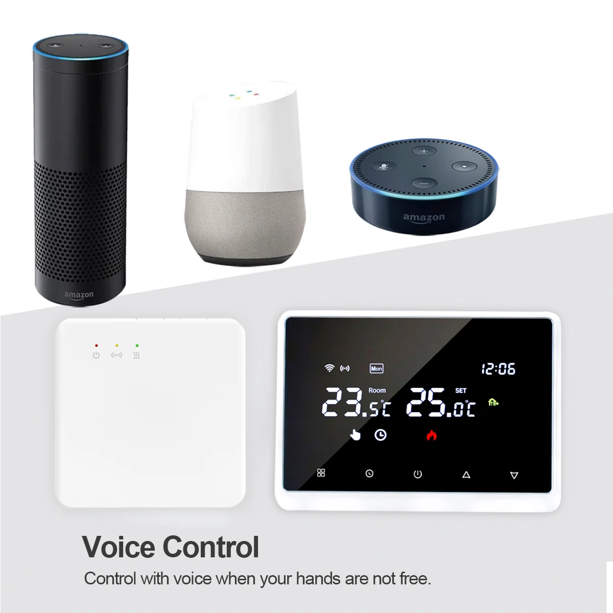 Фото Новый беспроводной Wi-Fi термостат Tuya, газовый котел, на батарейках, Wi-Fi термостат для котла, регулятор температуры Alexa Google Home №5