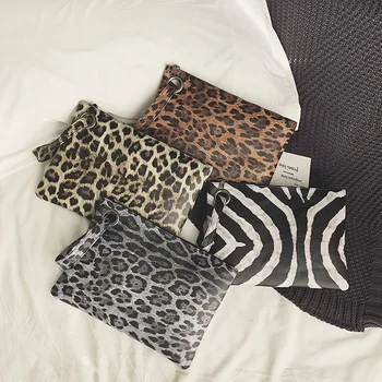 Casual Bags for Women 2022 Animal Print Leopard Clutch Female Fashion Design Leather Wallet Messenger Bag Ladies Elegant Handbag 1