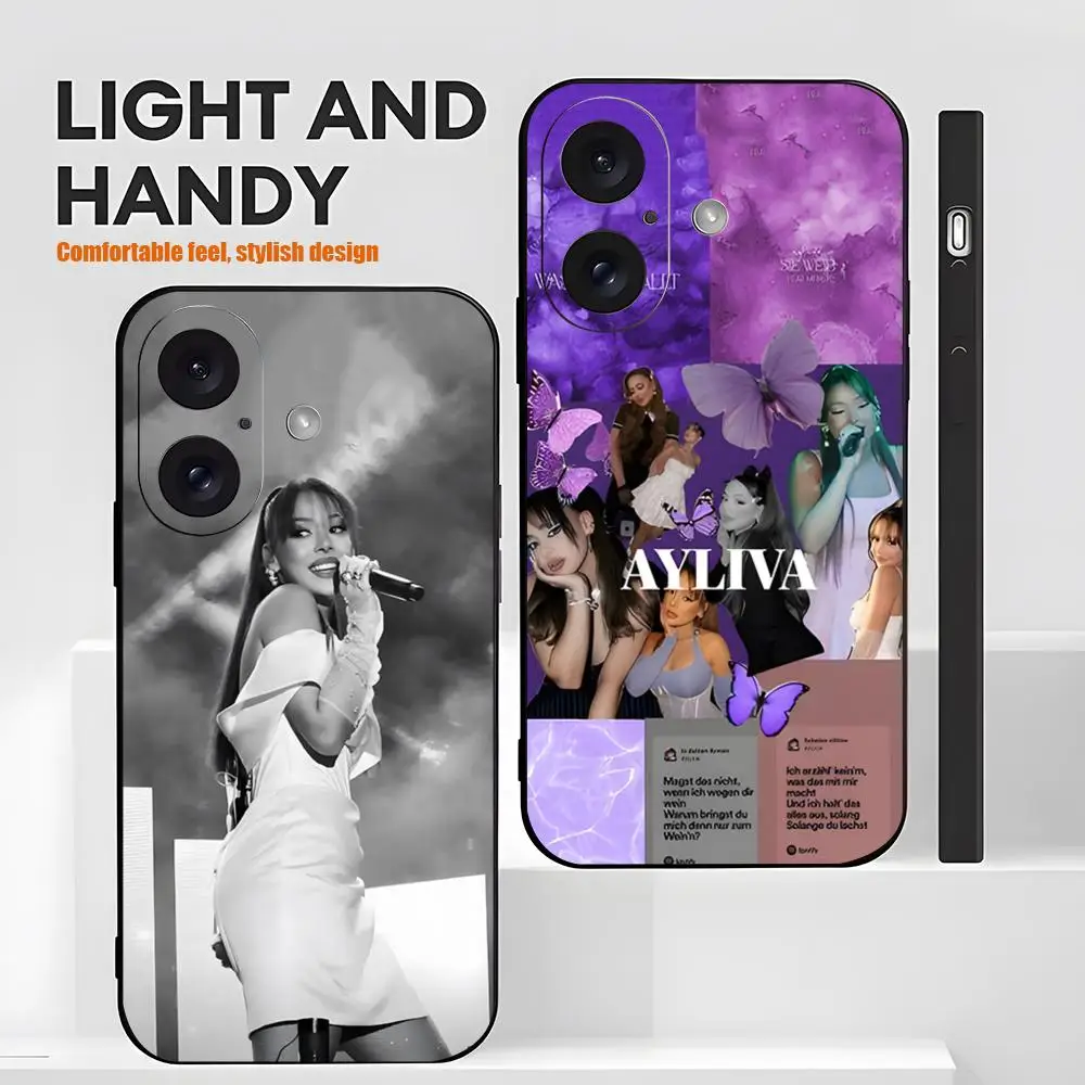 Фото Популярный чехол для телефона A-Ayliva Star Singer для iPhone 17 16 15 14 13 12 X XR XS 8 Plus Mini Pro Max, мягкий черный противоударный чехол №2