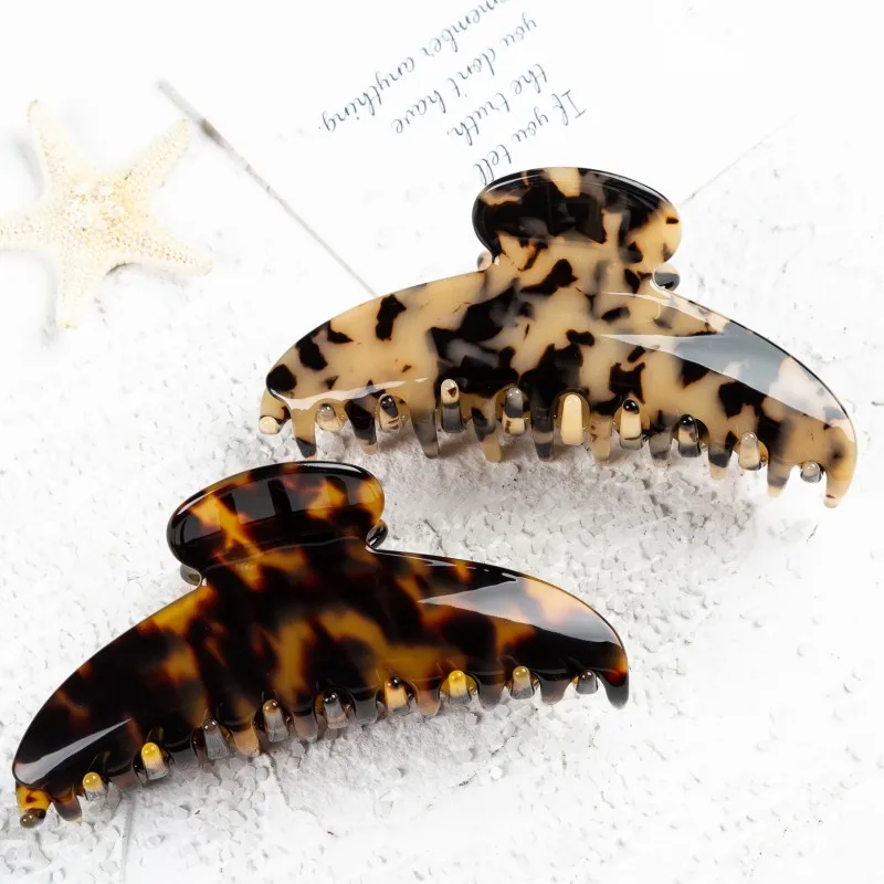 Заколка для волос леопардовая Женская длинный зажим из ацетата 12 размеров