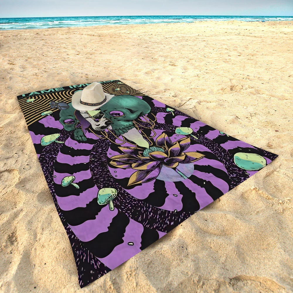 Tame Impala Psychedelic Art Beach Towel Colorful Bath Towels Microfiber Quick Dry Custom Sand Free Yoga Spa Gym Pool