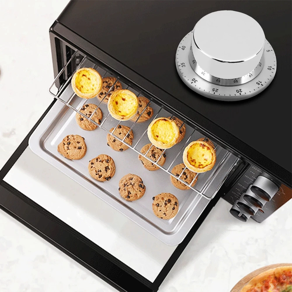 magnetic kitchen timer mechanical alarm clock timer retro stainless steel time cooking food tools home countdown gadget timer free global shipping