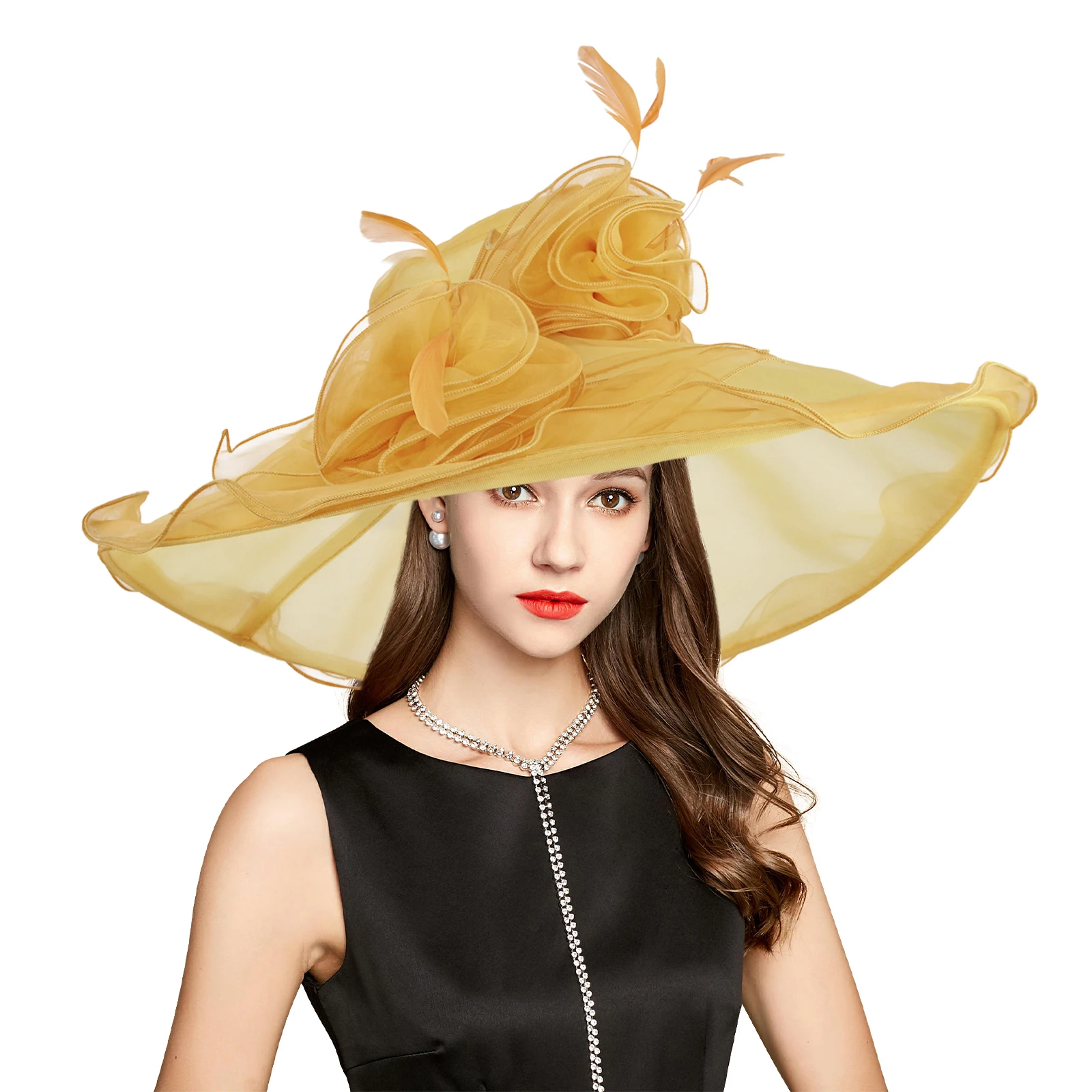Женские шляпы для церкви 2024 роскошные британские топы элегантные женские