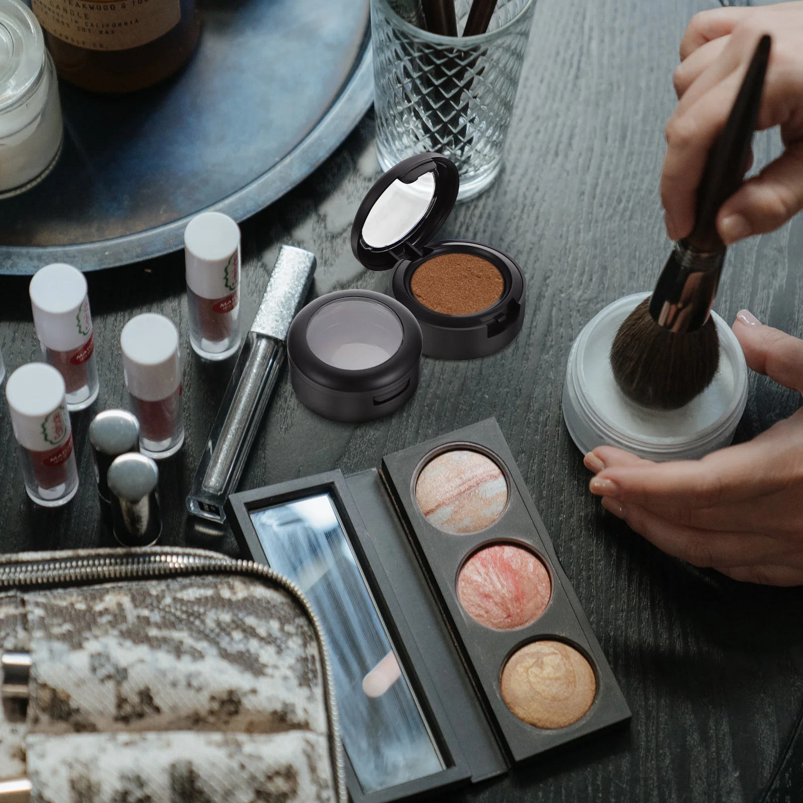 8 шт. кремовая пустая коробка для теней век чехол макияжа аксессуары пластина