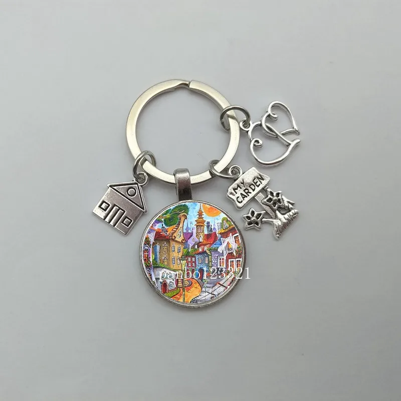 Взрывной новый брелок домик красивый под звездами дом ювелирные изделия подарок