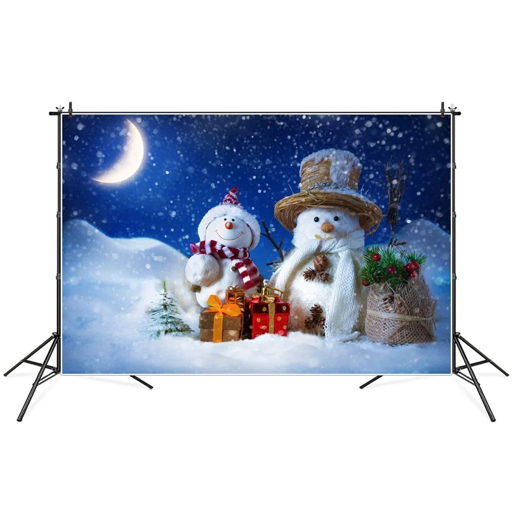 

Зимний фон для фотосъемки с изображением Луны ночи снежинки индивидуальный декор для вечеринки дома фотобудка студийные фоны
