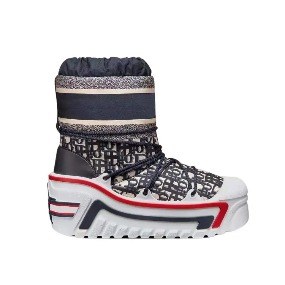 

2021 Winter Net Red Ladies Snow Boots Nylon Fabric Cold Protection Thick Bottom Women's Height Increasing Shoes Outdoor Boots