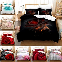 rose bedding set flower duvet cover set comforter cover set twin queen king single size romantic fashion gift